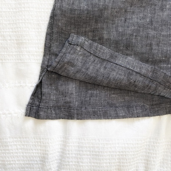 TAHARI 100% LINEN GREY SURPLICE SLEEVELESS WIDE CROPPED LEG JUMPSUIT - 4 - Picture 9 of 9